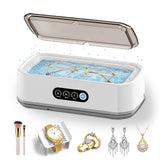 Ultrasonic Jewelry Cleaner Machine: 49KHz Ultrasonic Cleaner with 3 Cleaning Modes for Jewelry,Glasses,Rings,Watch Strap,Denture