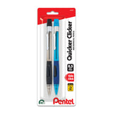 Pentel PD345BP2K6 Quicker Clicker Mechanical Pencil, 0.5 mm, Smoke/Blue, 2/Pack