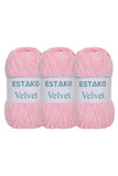Estako Velvet (3- Skeins Pack) Chenille Blanket amigurumi Yarn for Crocheting and Knitting Super Bulky 3x100 gr (3x132 yds) (131