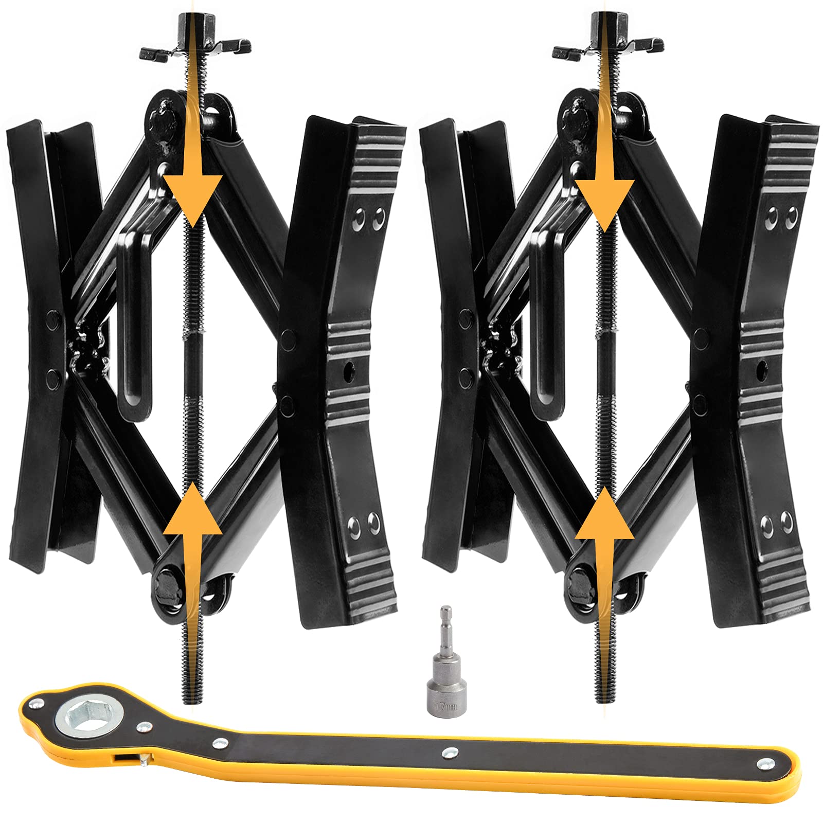Camper Wheel Chock Stabilizer 2 Sets, Double Speed Heavy Duty Truck RV Tire Scissor Locking X Chock, Camper Accessories for Trav