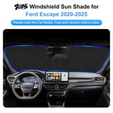 Car Sun Shade for 2020-2025 Ford Escape Accessories Windshield Sunshade Cover Front Window Shade Custom Fit Escape Sun Visor Pro