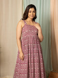 Anni Designer Women'S Cotton Blend A-Line Printed Dress (Vk11 Red-Nw_L_Red_Large),Red,L,,,