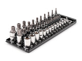 TEKTON 1/4, 3/8, 1/2 Inch Drive German Auto Torx, Triple Square, TR Triple Square Bit and External Star Socket Set with Rails (4