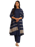 Libas Womens Woven Design Cotton Blend Straight Kurta With Trousers And Dupatta