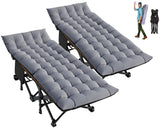 ABORON 2pack Folding Camping Cot for Adults, Portable 1200D Double Layer Oxford Sleeping Camp Cot, with Mattress, Carry Bag, Cot