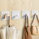 Fotosnow Locking Curve White Stainless Steel Hooks: Heavy Duty Anti-Slip Wall Hooks for Bathroom, Kitchen, Entryway -Holds 15lbs