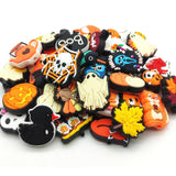 YOKUSHI 50 Pcs Halloween Focal Beads for Pens Bulk, Fall Spooky Charms Loose Rubber Pumpkin Ghost Shaped Bead for Keychain DIY B
