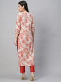 Gosriki Women'S Cotton Blend Straight Printed Kurta With Pant (About Red-Gs_S_Red_Small),Red,,B0BT4SRSHY