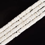 206 Pcs 2x4mm White Shell Stone Bead Drilled Flat Heishi Disc Gemstone DIY Beads for Bracelets Jewelry Making Crafts
