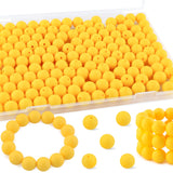 Kovict 145pcs Silicone Beads, 15mm Silicone Beads for Keychain Making, Pens Bracelet Necklace DIY Crafts(Yellow)