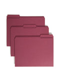 Smead File Folder, Reinforced 1/3Cut Tab, Letter Size, Maroon, 100 per Box (13084)