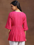Libas Women'S Viscose Rayon Woven Design A-Line Kurti (291460R Pink Pink S