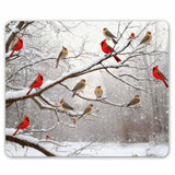 Smooffly Gaming Mouse Pad Custom,Winter Birch Trees and Cardinals Gaming Non-Slip Rubber Large Mouse pad Mat