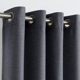 Treatmentex Grey Linen Blackout Curtains for Bedroom 63 Geometric Chevron Window Drapes Grommet Top Charcoal 2 Panels