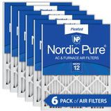 Nordic Pure 16x16x1 (15 3/4 x 15 3/4 x 3/4) Pleated MERV 12 Air Filters 6 Pack