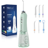 H2ofloss Water Dental Flosser Teeth Pick: Portable Cordless Oral Irrigator with 5 Modes, 300ML Rechargeable Travel Irrigation Cl