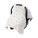 Meracorallo Muslin Baby Car Seat Cover, 100% Cotton Infant Carrier Cover, Lightweight Breathable Soft Carseat Canopy for Baby Bo
