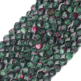 BEADIA Faceted Natural Zoisite Stone Round Beads 8mm 36cm/Strand for Jewelry Making