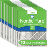Nordic Pure 16x20x1 (15 1/2 x 19 1/2 x 3/4) Pleated MERV 13 Air Filters 12 Pack
