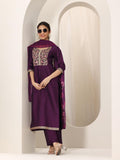 Libas Women'S Silk Blend Kurta Sets (99191_Burgundy_Xl)