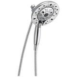 Delta Faucet 5Spray In2ition Dual Shower Head with HandHeld Spray, H2Okinetic Chrome Shower Head with Hose, Showerheads, Handhe