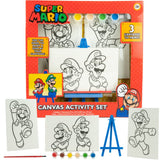 Innovative Designs Super Mario Canvas Paint Set for Kids with 3 Canvases, Acrylic Paint