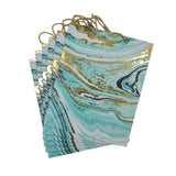 Marble Effect Green Paper Bags, Small Size, Recyclable, with Sturdy Handles, for Gifts, Jewellery, Cosmetics, and Party Favours
