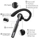 ICOMTOFIT Bluetooth Headset, Wireless Bluetooth Earpiece V5.0 Hands-Free Earphones with Built-in Mic for Driving/Business/Office