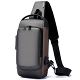 Adakasi Crossbody Sling Backpack With Usb Charging Port, AntiTheft, Waterproof, Black Bag