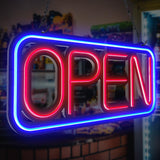 Open Signs for Business,32x16 inch Large Bright Open Sign Neon Led Lighted,Remote Control & Flashing Mode for Window Door Bar Co