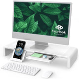 Monitor Stand Riser, Klearlook Foldable, Height Adjustable Computer Stand, Desk Shelf Riser with Storage Drawer &Tablet Phone St