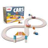 HABA Cars - My First Racetrack, 27 Piece Sustainable Kids' Race Track Set, Battery-Free Push and Go Cars, Ideal STEM Toys for To