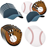 63 Pieces Baseball Party Theme Cutouts and Bulletin Board Decorations With Glue Points for Sports Theme Birthday Party Supplies
