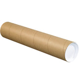 Aviditi Kraft Mailing Tubes with Caps, 4 x 20, Pack of 15, for Shipping, Storing, Mailing, and Protecting Documents, Blueprints 