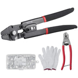 VEVOR Crimping Tool, Up To 2.2mm Wire Rope Crimping Tool, 1/64 - 3/32 Crimping Loop Sleeve Kit with a Cable Cutter and 160pcs Al