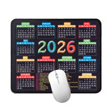 Mouse Pad with Stitched Edge, Computer Mouse Mat with Non-Slip Rubber Base, 2026 Calendar Mousepad
