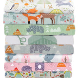 Hanjunzhao Cute Animals Print Quilting Fabric, Pre-Cut Fat Quarters Fabric Bundles for Quilting Sewing,18 x 22 inches