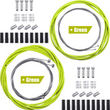 Boao Universal Bicycle Transmission Line Bicycle Shift Derailleur Cable and Brake Cable Kit for Mountain Road Bike Repair(Green)