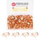 Thumb Tacks 500-count, 3/8-inch Rosegold Roundness Push Pins Office Tacks for Corkboard (Rose Gold)