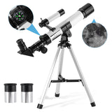 Telescope for Kids & Beginners 40mm Aperture 400mm AZ Mount Astronomical Refracting Telescope with Finder Scope Compass and Trip