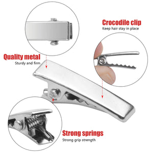 Alligator Hair Clips, 100pcs 2cm Single Prong Duckbill Hair Clips with Teeth Flat Top Crocodile Hair Pins Barrette for Hairbow A