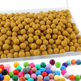 Sunrony 170Pcs 15mm Silicone Beads for Keychain Making, Round Silicone Beads for Pens and Necklace Bracelet Crafts Making(Mustar