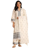 Libas Women'S Pure Cotton Ethnic Motifs Kurta Sets (99249_Off White_Xxl)