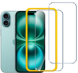 ivoler Tempered Glass for iPhone 16 Plus 6.7 Screen Protector with [Alignment Frame], Anti-Scratch, Case Friendly, Transparent H