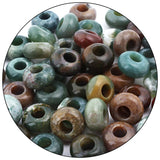 Filluck Large Hole Gemstone Beads for Jewelry Making,Loose Macrame Natural Stone Beads Pack of 15,Indian Agate (8 * 14mm)