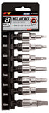 Performance Tool W38890 3to10mm 3/8Drive Metric Hex Bit Socket Set, 8Piece