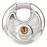 BRINKS - 70mm Keyed Alike Heavy Duty Shielded Discus Padlock - 3 Pack- Chrome Plated Security Lock for Storage Shed, Garage, Loc