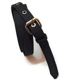 Women Denim Plus Size Jeans Belt Narrow Slim Skinny Black (Lenth48 Inch)