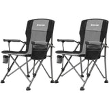 XGEAR Camping Chair Hard Arm High Back Lawn Chair Heavy Duty with Cup Holder, for Camp, Fishing, Hiking, Outdoor, Carry Bag Incl