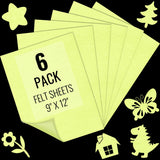 6PCS Light Yellow Felt Fabric Sheets 9 x 12 - 1.6mm Thick Soft Felt for Craft Sewing DIY Patchwork Art Projects Decorations
